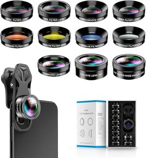 MIAO LAB 11 in 1 Phone Camera Lens Kit - Wide Angle Lens & Macro Lens+Fisheye Lens/ND32/kaleidoscope/CPL/Color Lens Compatible with iPhone Samsung Sony and Most of Smartphone
