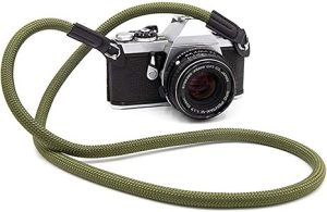 Camera Strap Vintage 100cm Nylon Climbing Rope Camera Neck Shoulder Strap for Micro Single and DSLR Camera.(Army Green)